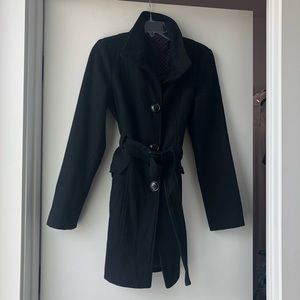 Steve Madden Black Wool Pea Coat